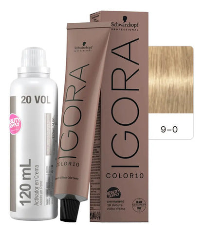 Kit Tinta Igora Color10 Schwarzkopf Con Oxidante, 10 Minutos