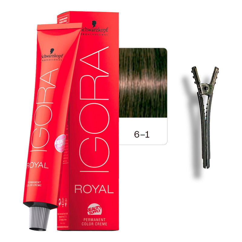 Tinta Igora Royal Schwarzkopf 60ml + Pinza Plástica 6.1