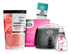 Kit Depilación Español Gnp Cera Perlas, Olla, Bandas, Aceite