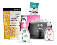 Kit Depilación Español Gnp Cera Perlas, Olla, Bandas Y Crema