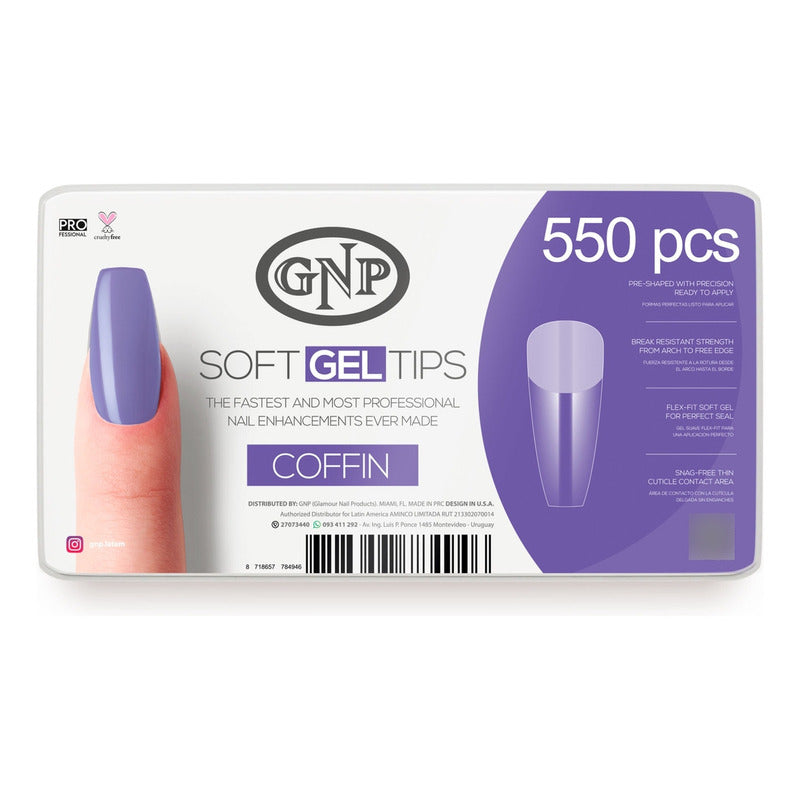 Kit Soft Gel Tips Gnp Con Pegamento, Bond Y Nail Prep