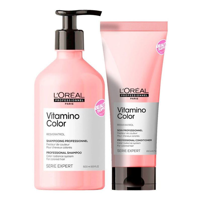 Pack Loreal Shampoo Y Acondicionador Vitamino Color 500ml