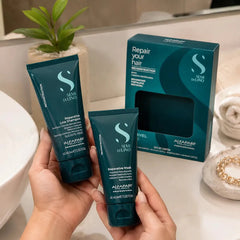 Kit Alfaparf Reparador Reconstructor Semi Di Lino Reconstruction Reparative Con Shampoo 60ml + Máscara 60ml. Ideal Para Cabello Dañado. Travel Size