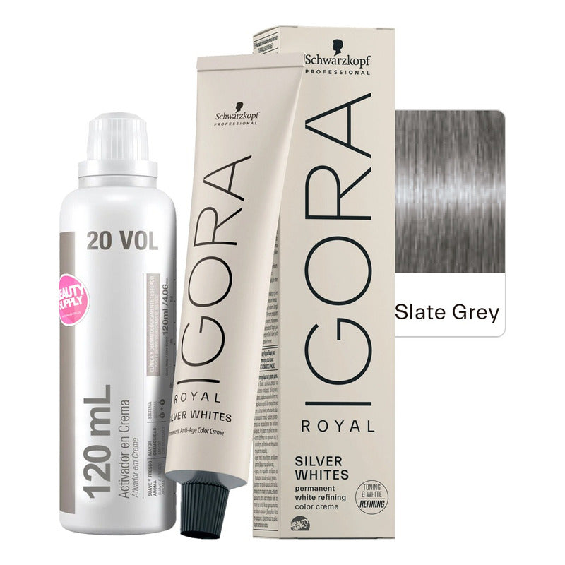 Kit Tinta Igora Royal Silver Whites Schwarzkopf Con Oxidante