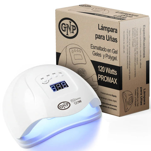 Lámpara De Uñas Gnp 120w Profesional | Uv/led, Curado Rápido, Display Digital, 4 Tiempos, Sensor Automático, Ideal Manicuría Y Gel Blanco