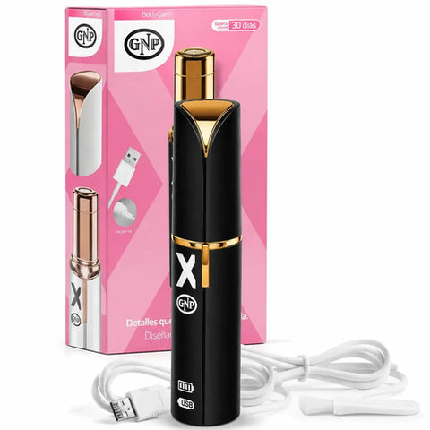Depiladora Facial Eléctrica Gnp X Recargable Usb. Removedor Portátil Led De Vello Rostro Cejas. Negro