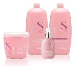 Kit Alfaparf Moisture Nutritive Xl Shampoo 1000ml, Acondicionador 1000ml , Máscara 500ml Y Fluido 125ml Hidratación Y Nutrición