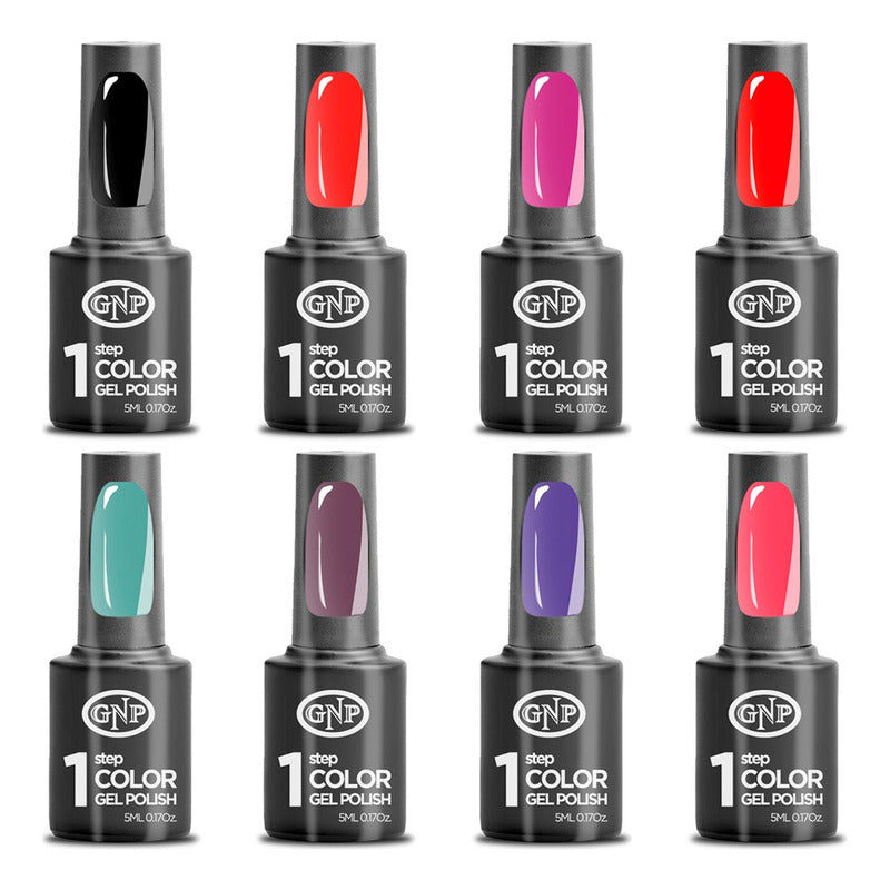 8 Esmaltes Semipermanentes Gel Uv/led Gnp De 1 Paso