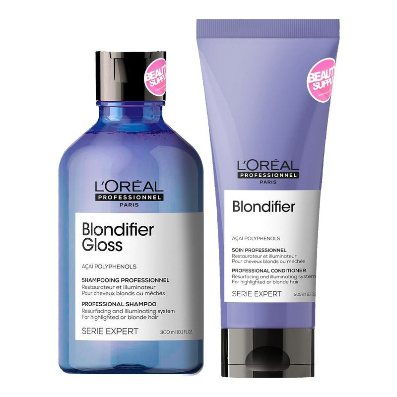 Pack De Shampoo Loreal Y Acondicionador Blondifier De Rubios