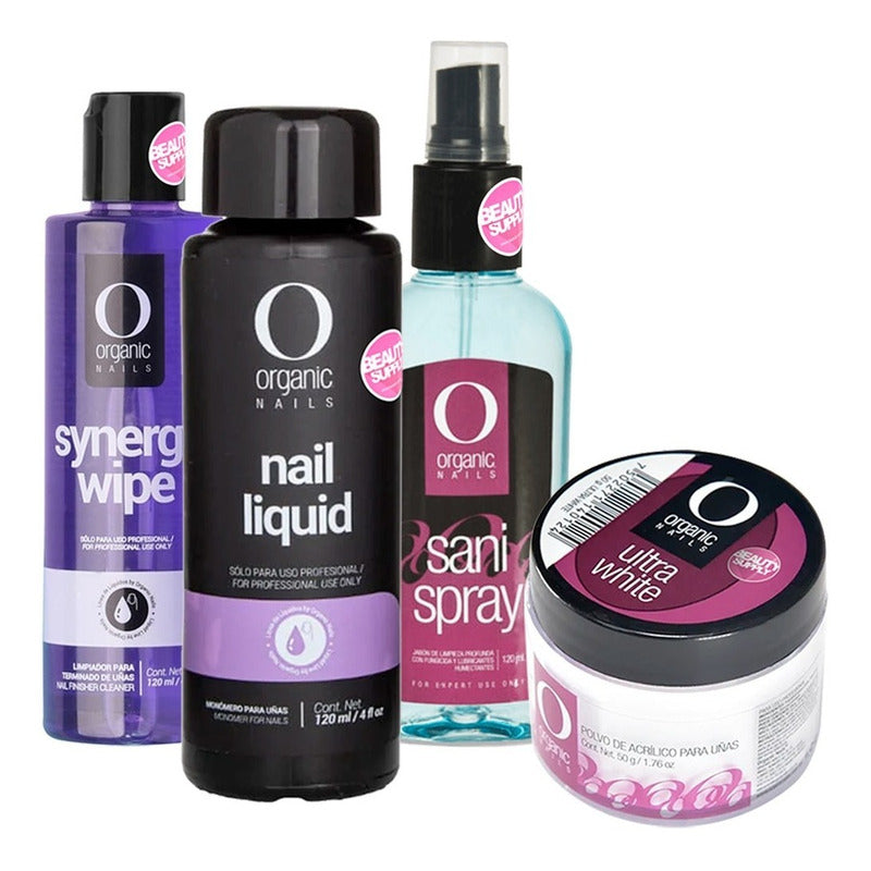 Kit Para Uñas Acrilicas Organic Nails, Con Monomero De 120ml