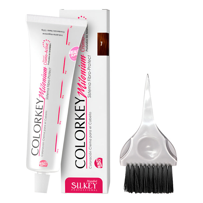 Kit Tinta Silkey Colorkey Milenium 120g + Pincel De Tinta 7
