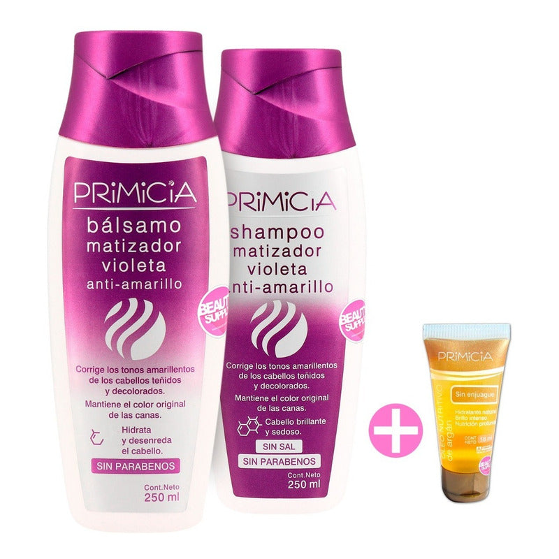 Shampoo Y Acondicionador Matizador Primicia 250ml Y Ampolla