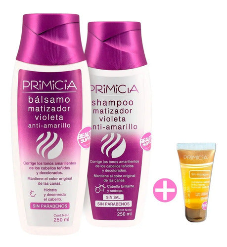 Shampoo Y Acondicionador Matizador Primicia 250ml Y Ampolla