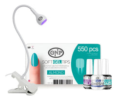 Soft Gel Tips Gnp Con Lampara, Pegamento, Bond Y Nail Prep