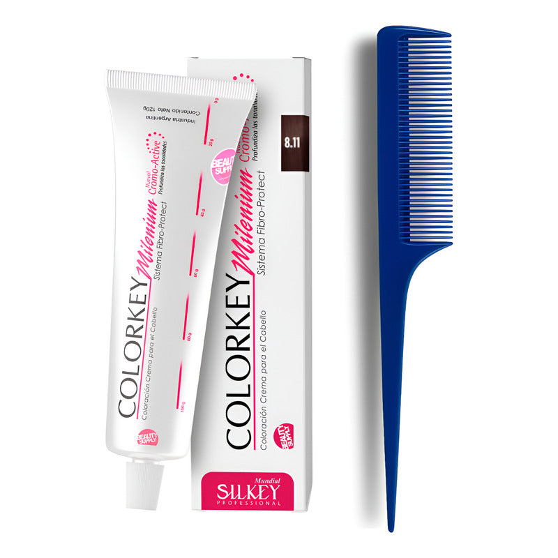 Kit Tinta Silkey Colorkey Milenium 120g + Peine De Cola 8.11