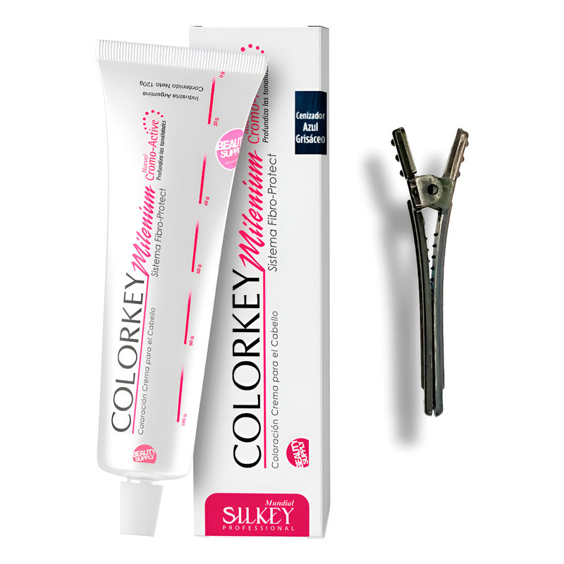 Tinta Silkey Colorkey Milenium 120g + Clip Pinza Plástica Cenizador Azul Grisáceo