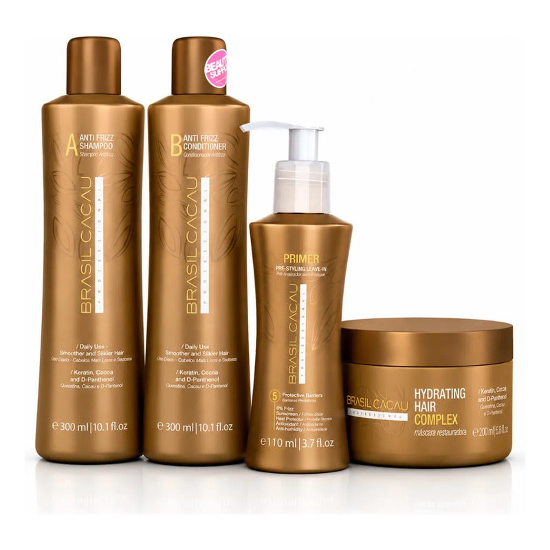 Pack Shampoo Brasil Cacau, Acondicionador, Máscara Y Primer