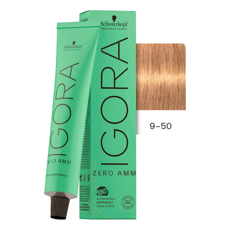 Tinta Igora Schwarzkopf Zero Amm 9-50, Sin Amoníaco