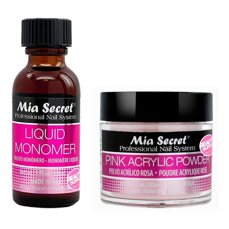 Mia Secret Liquido 30ml Y Polvo Acrilico Uñas 30gr. Nice