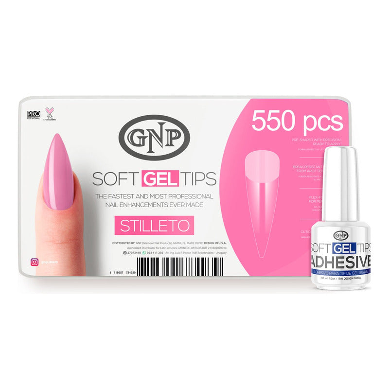 Soft Gel Tips Gnp + Adhesivo Para Tips De Gel