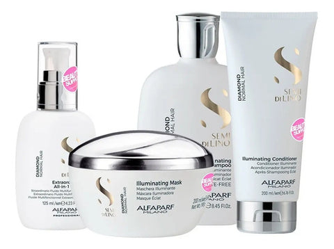 Pack Completo Alfaparf Diamond Semi Lino Para Brillo Extremo