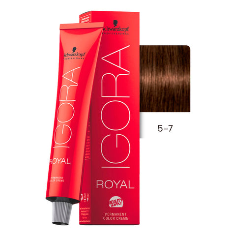 Tinta Igora Royal Schwarzkopf 5-7 5.7 Castaño Claro Cobre