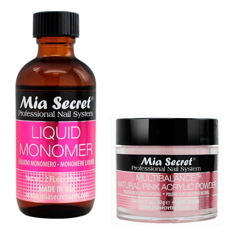 Mia Secret Liquido 59ml Y Polvo Acrilico Uñas 30gr. Nice