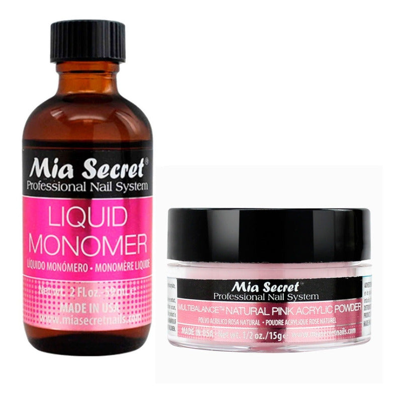 Mia Secret Liquido 59ml Y Polvo Acrilico Uñas 15gr. Nice