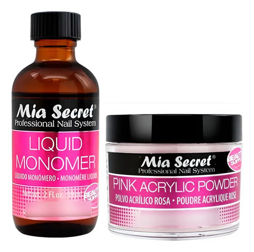 Mia Secret Liquido 59ml Y Polvo Acrilico Uñas 59gr. Nice