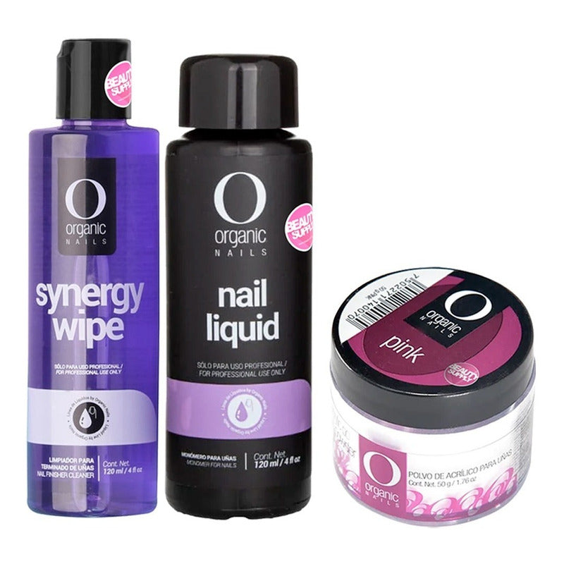 Kit Para Uñas Acrilicas Organic Nails, Con Limpiador Synergy