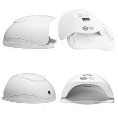Lámpara De Uñas Gnp 120w Profesional | Uv/led, Curado Rápido, Display Digital, 4 Tiempos, Sensor Automático, Ideal Manicuría Y Gel Blanco