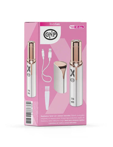Depiladora Facial Eléctrica Gnp X Recargable Usb. Removedor Portátil Led De Vello Rostro Cejas. Negro
