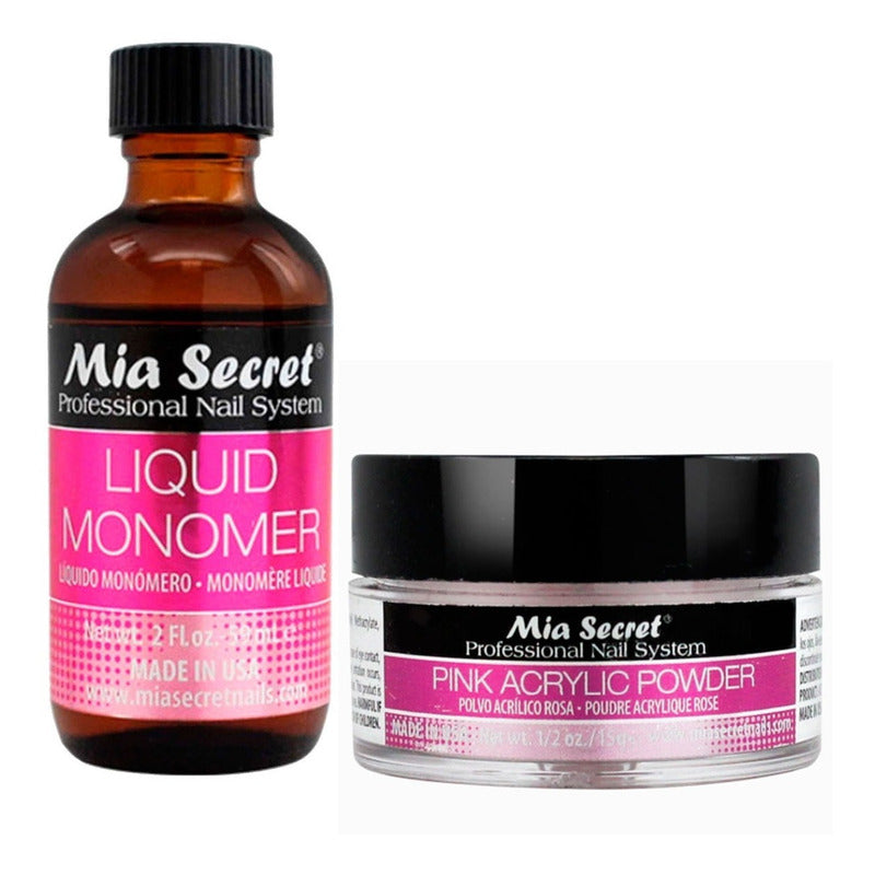 Mia Secret Liquido 59ml Y Polvo Acrilico Uñas 15gr. Nice