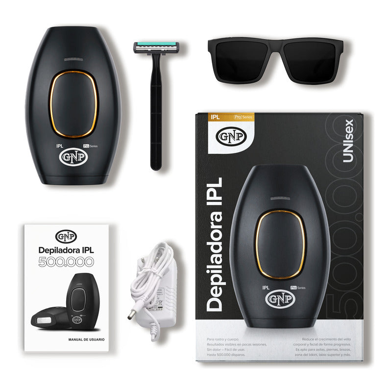 Depiladora Ipl Gnp 500000 Pulsos Unisex Luz Pulsada Laser Negro
