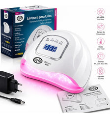 Lampara Led Uñas Gnp 180w Luz Rosa Profesional Esmaltado Semipermanente, Soft Gel Y Polygel Blanco