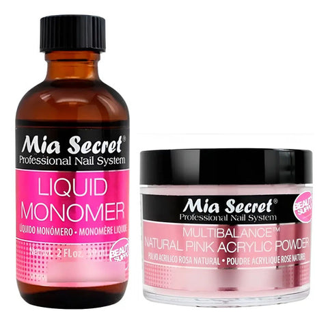 Mia Secret Liquido 59ml Y Polvo Acrilico Uñas 59gr. Nice