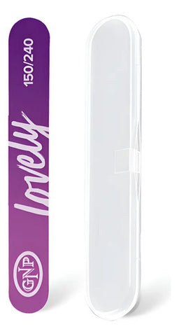 Lima De Uñas Gnp Lovely 150/240 Compacta Con Estuche Degrade Rosa Y Violeta Lovely