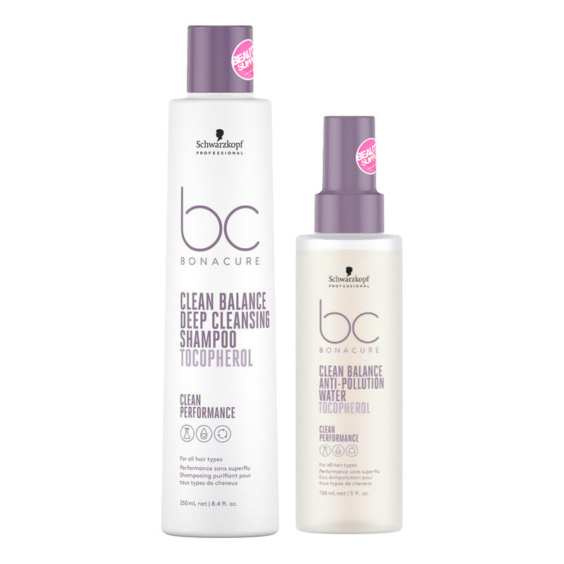 Shampoo Schwarzkopf Bc Deep Cleansing 250ml + Agua 150ml