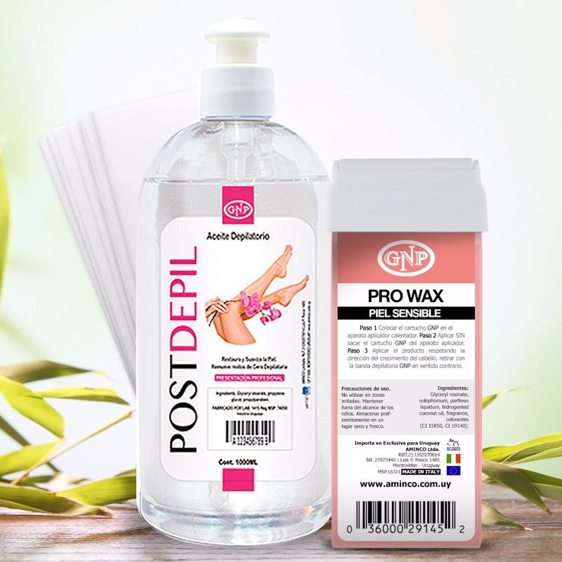 Cartucho Gnp Rosa Y Aceite Depilatorio 500ml, 25 Bandas