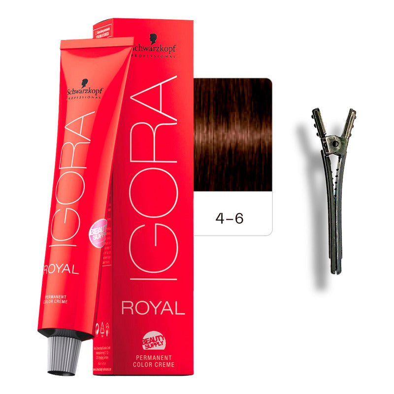 Tinta Igora Royal Schwarzkopf 60ml + Pinza Plástica 4.6