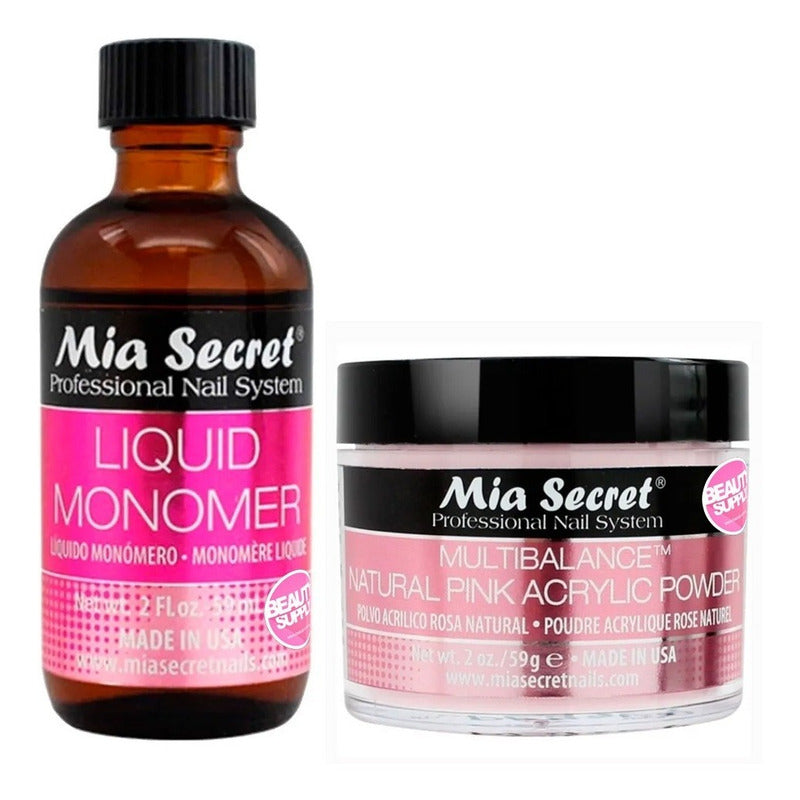 Mia Secret Liquido 59ml Y Polvo Acrilico Uñas 59gr. Nice