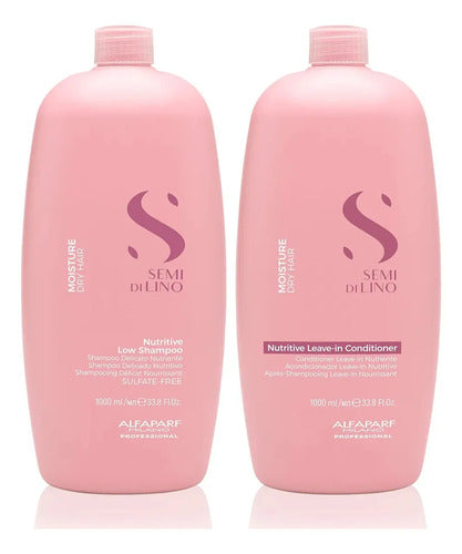 Duo Alfaparf Moisture Nutritive Xl Shampoo 1000ml Y Acondicionador 1000ml Hidratación Y Nutrición