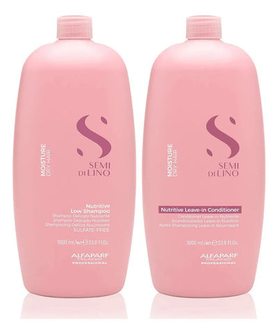 Duo Alfaparf Moisture Nutritive Xl Shampoo 1000ml Y Acondicionador 1000ml Hidratación Y Nutrición
