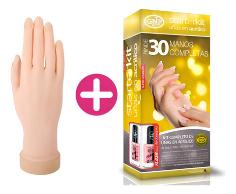 Kit Grande De Uñas En Acrilico Gnp Y Mano De Practica Natural