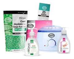 Kit Depilación Español Gnp Cera Perlas, Olla, Bandas Y Crema