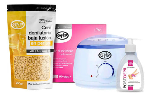 Kit Depilación Gnp Cera En Perlas Con Olla Y Aceite