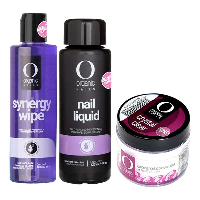 Kit Para Uñas Acrilicas Organic Nails, Con Limpiador Synergy