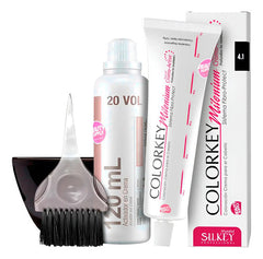 Tinta Silkey Colorkey 120g Con Oxidante, Pincel Y Bowls