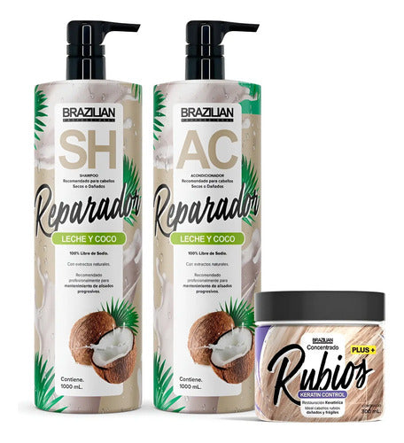 Shampoo Y Acondicionador Brazilian Dañados + Concentrado