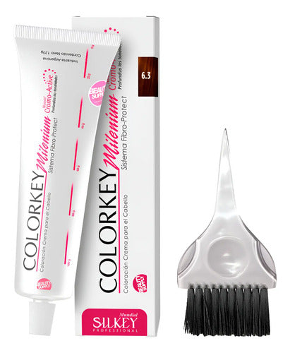 Kit Tinta Silkey Colorkey Milenium 120g + Pincel De Tinta